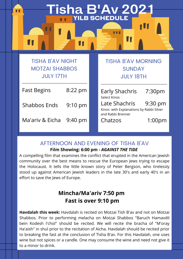 The Nine Days & Tisha B’Av - Young Israel of Long Beach