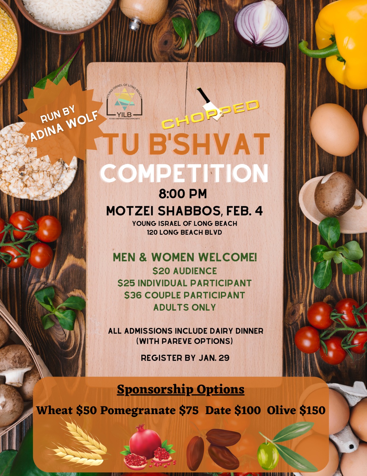 Tu B'shvat Competition-Motzei Shabbos, Feb 4